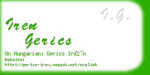 iren gerics business card